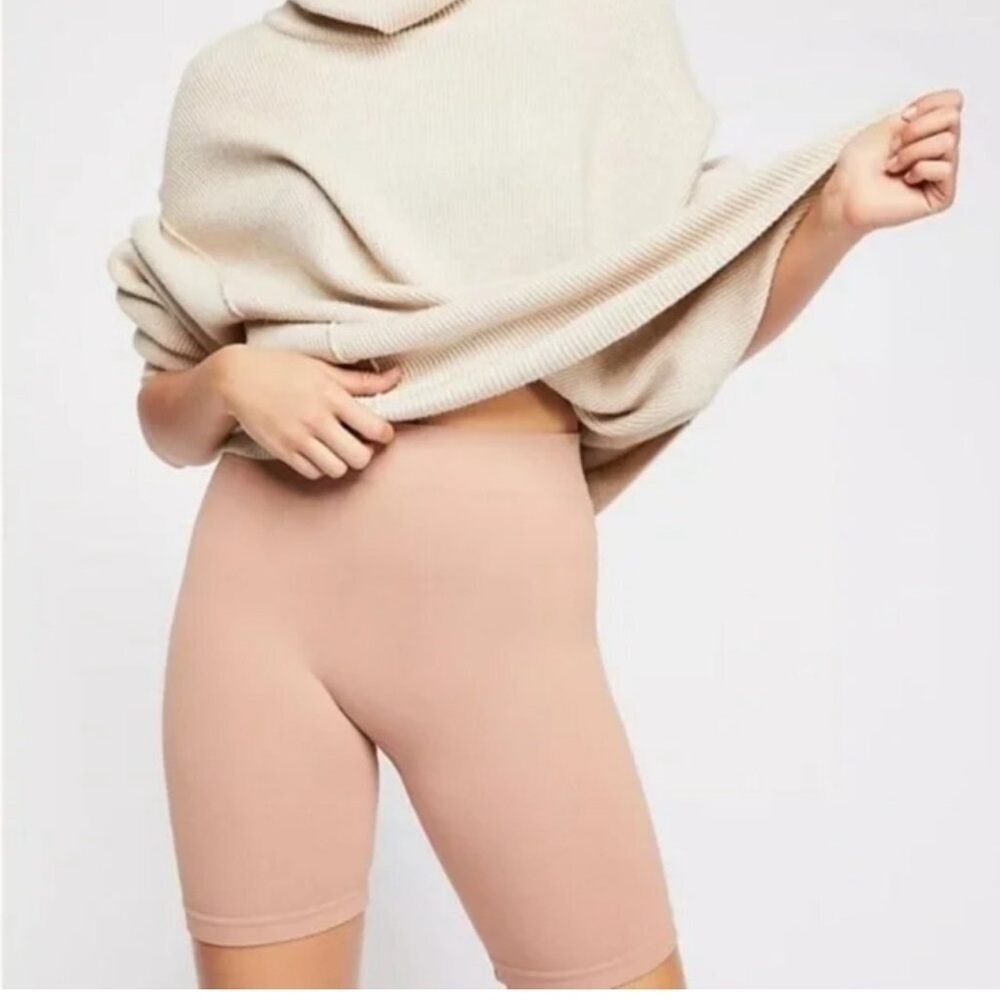 Intimately Free People Seamless Ribbed Biker Shorts BROWN